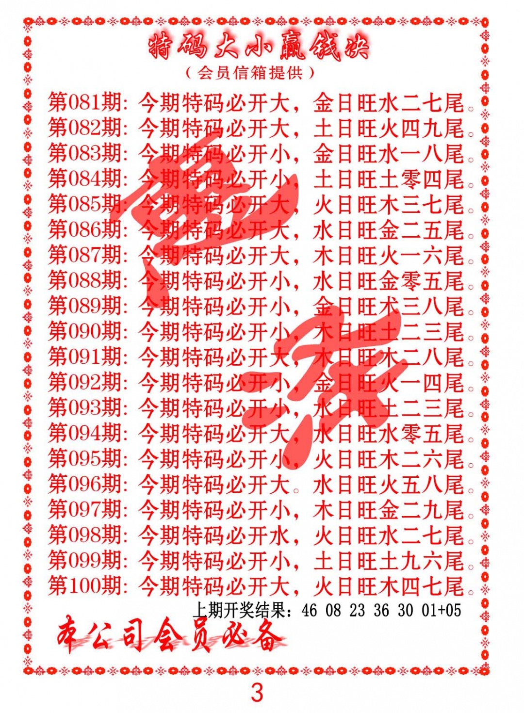 084期特码大小赢钱决[图]